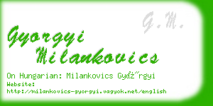 gyorgyi milankovics business card
